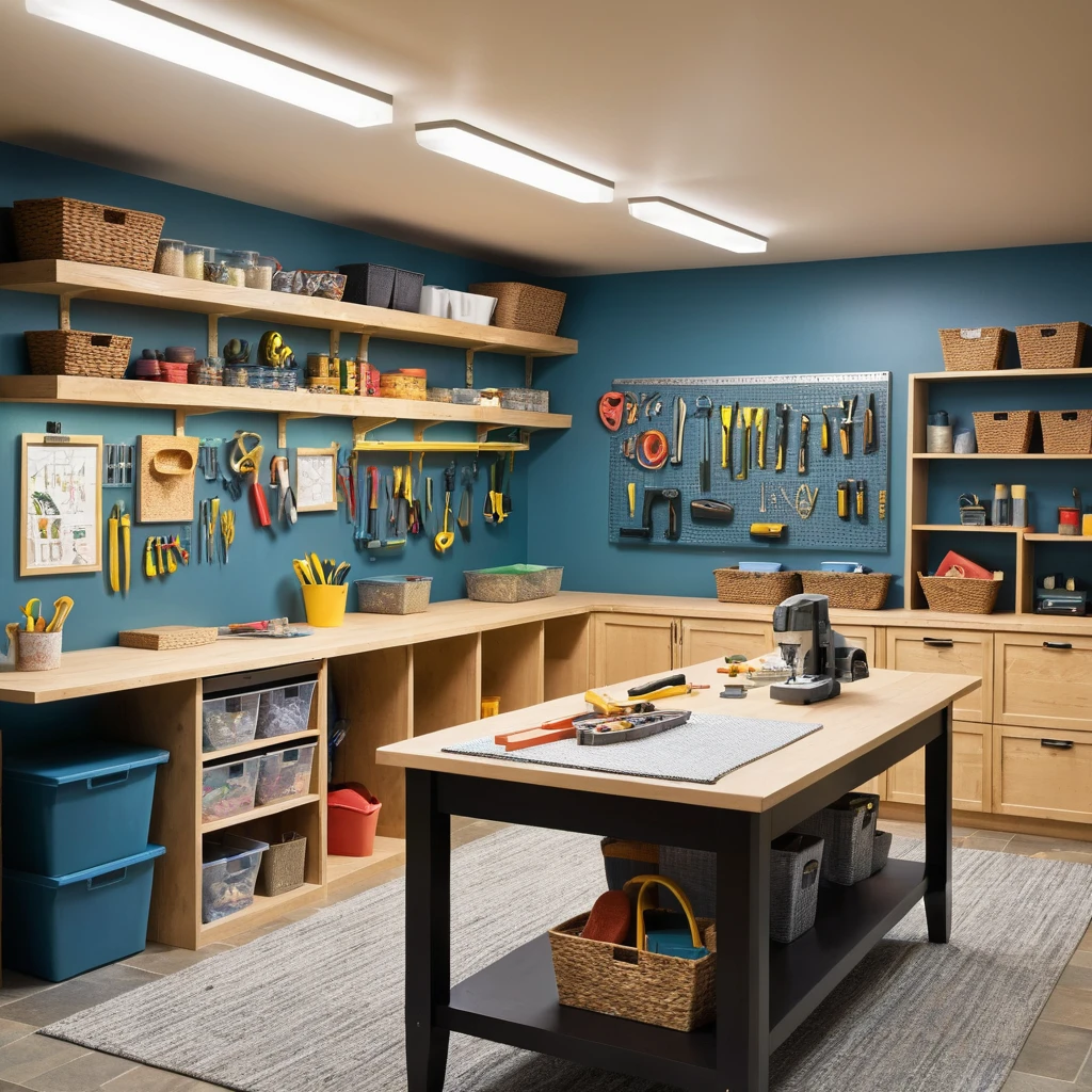 Crafting and DIY Basement Family Room