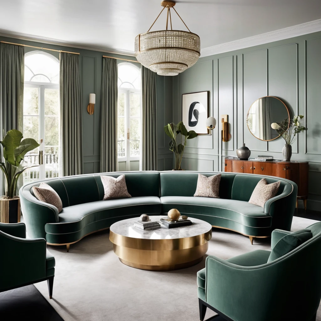 Curved Art Deco Sofas