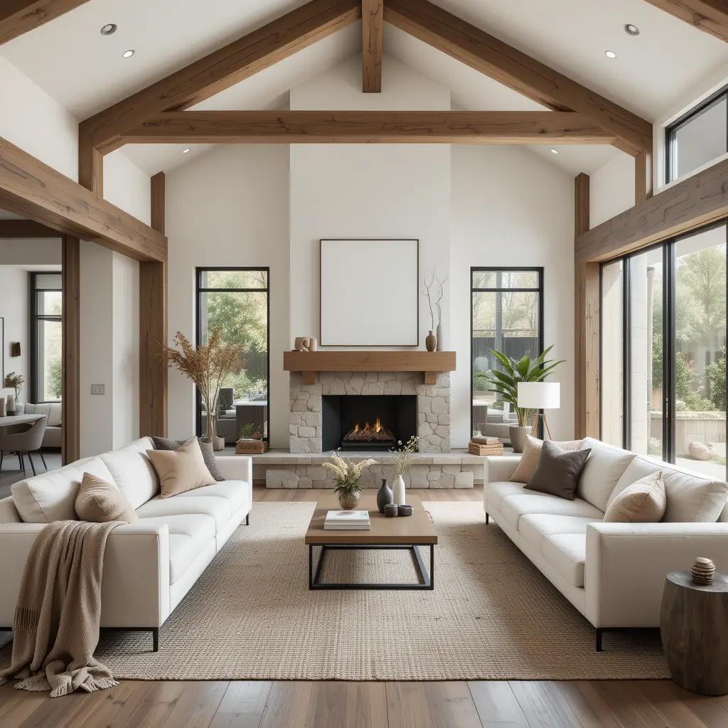 Exposed Beams and Minimalist Furniture