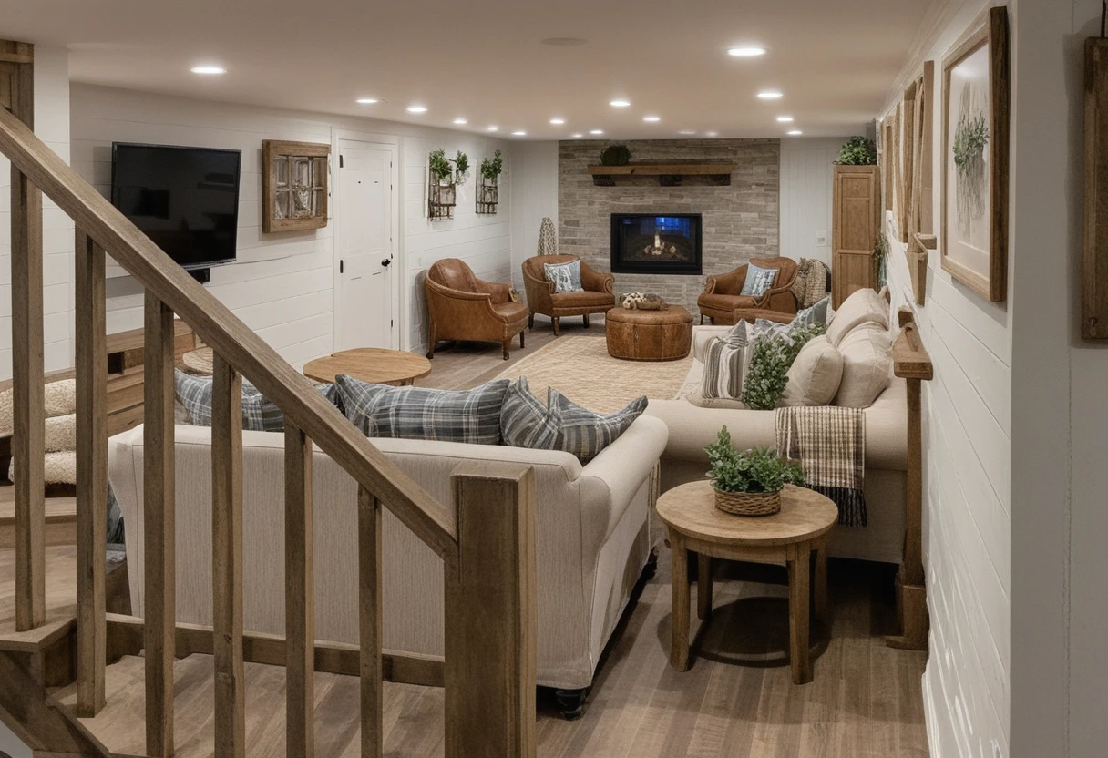 Farmhouse-Inspired Family Room
