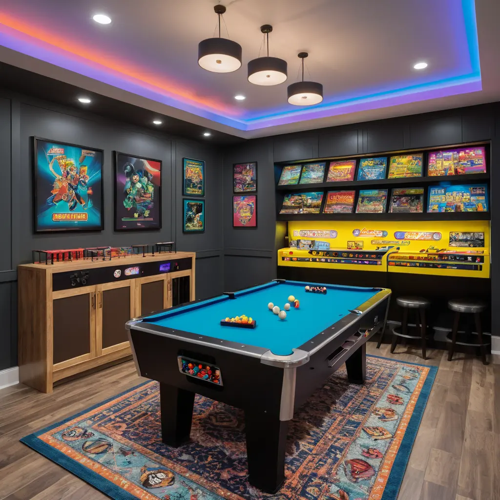 Game Room with Arcade Machines