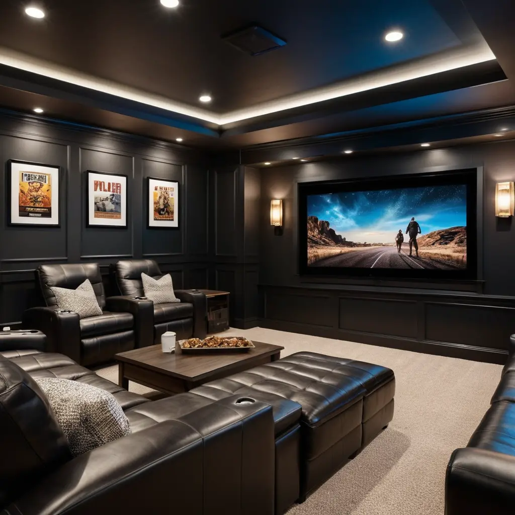 Home Theater Basement Family Room
