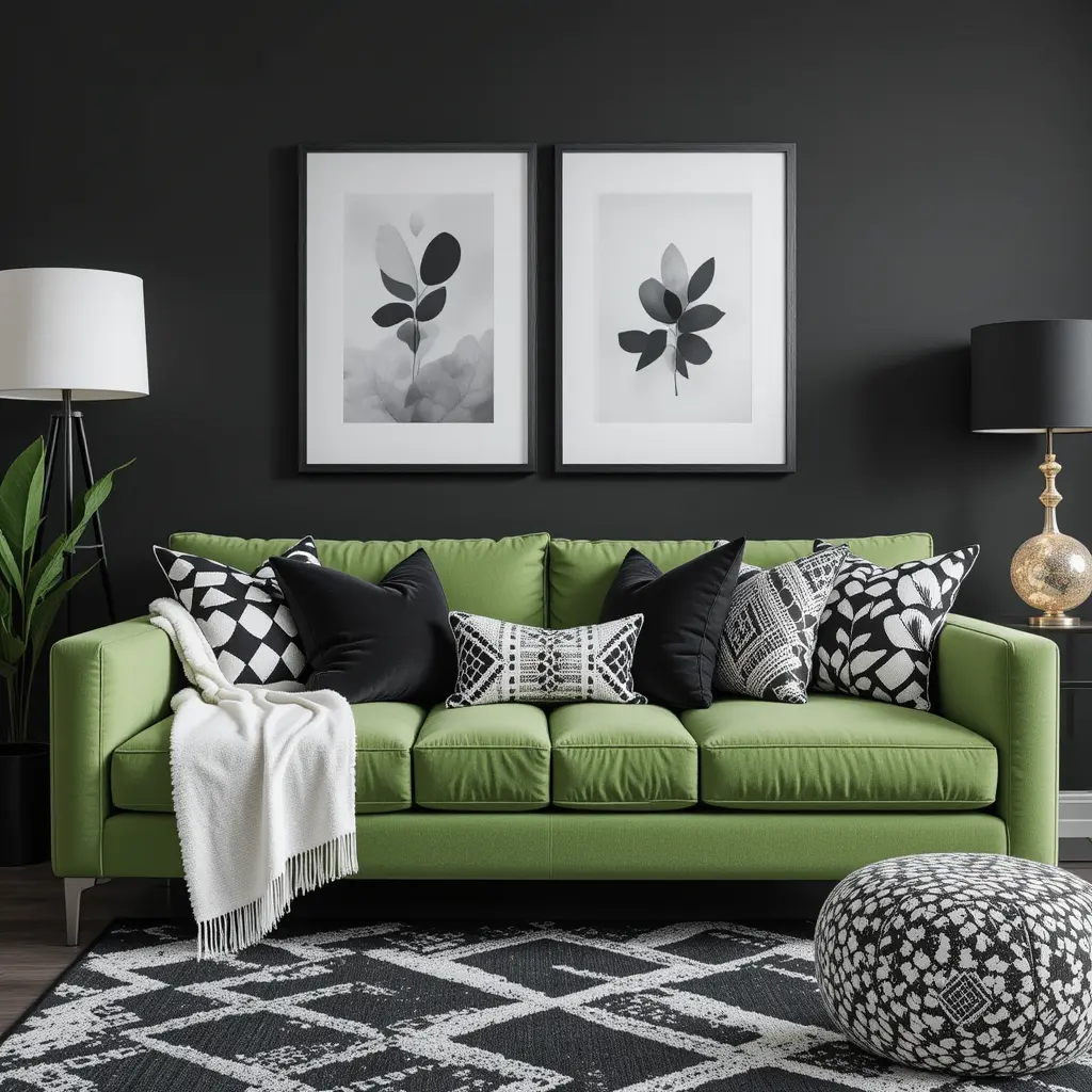 Incorporate Black and White Accents for Bold Contrast