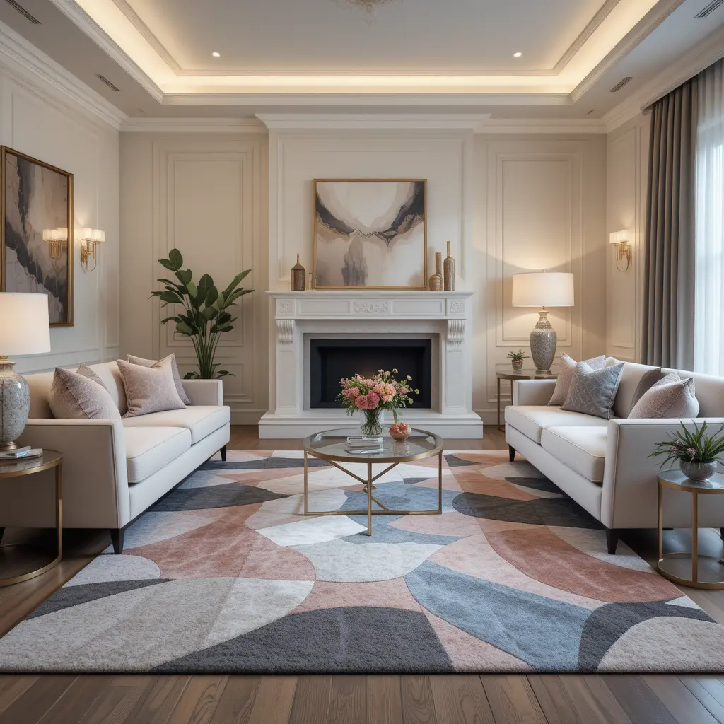 Muted Statement Rugs to Define the Space