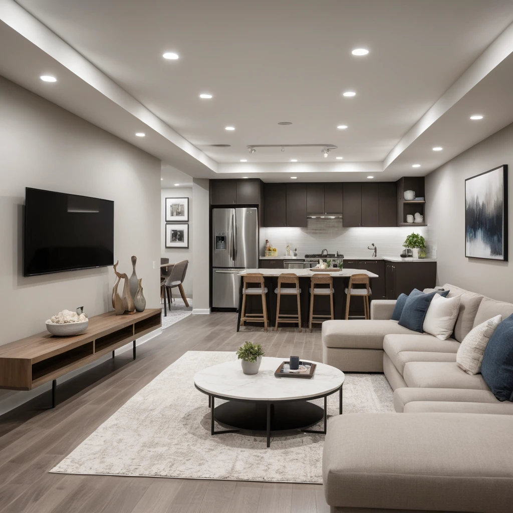 Open Concept Basement Family Room