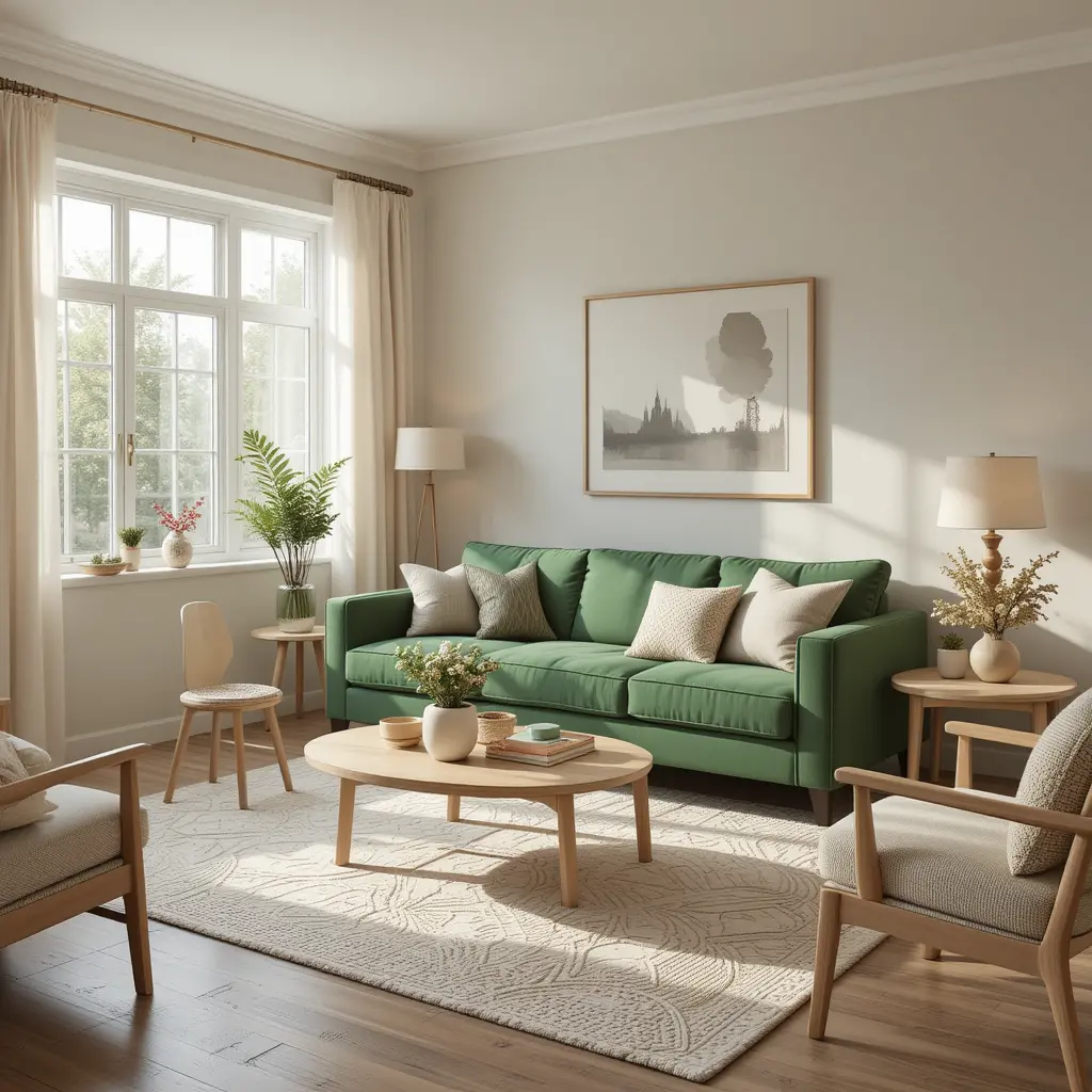 Pair Green with Neutrals for Balance