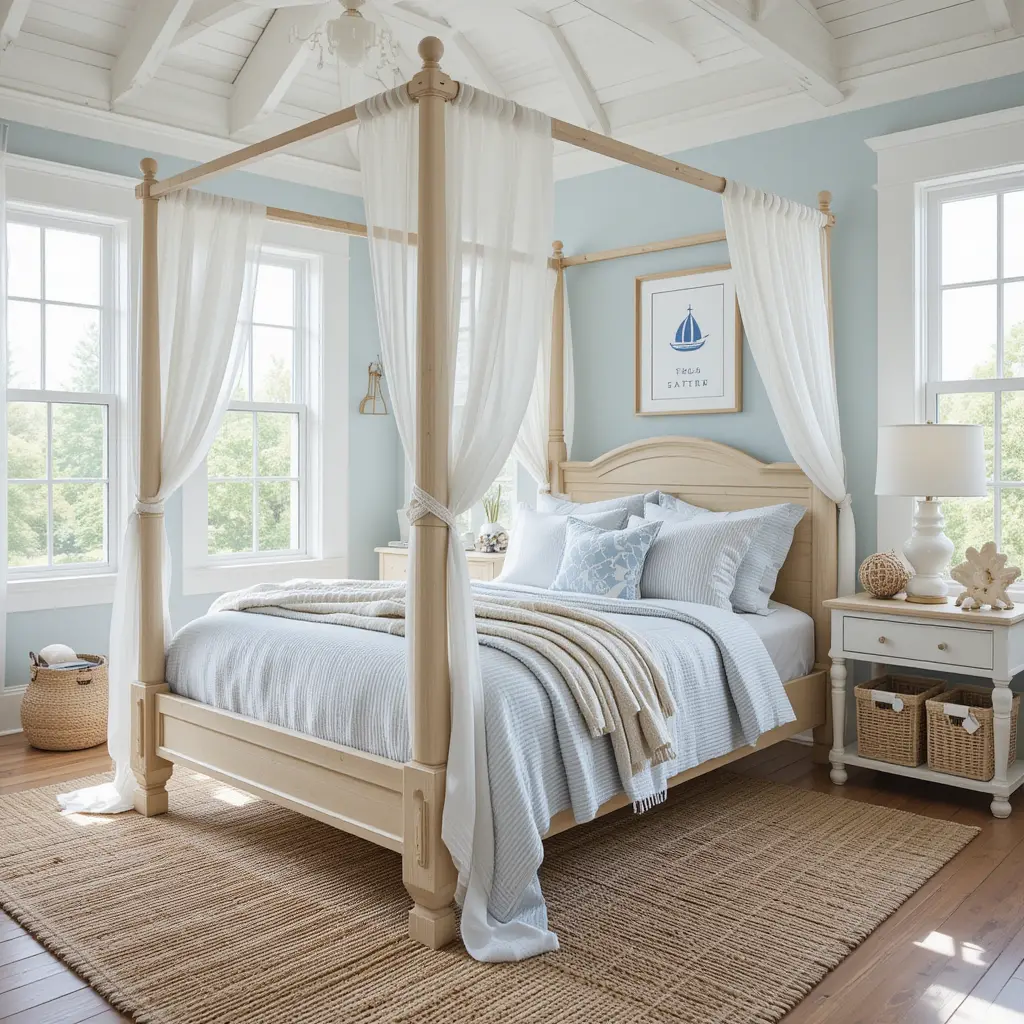 Preppy Beach House Bedroom