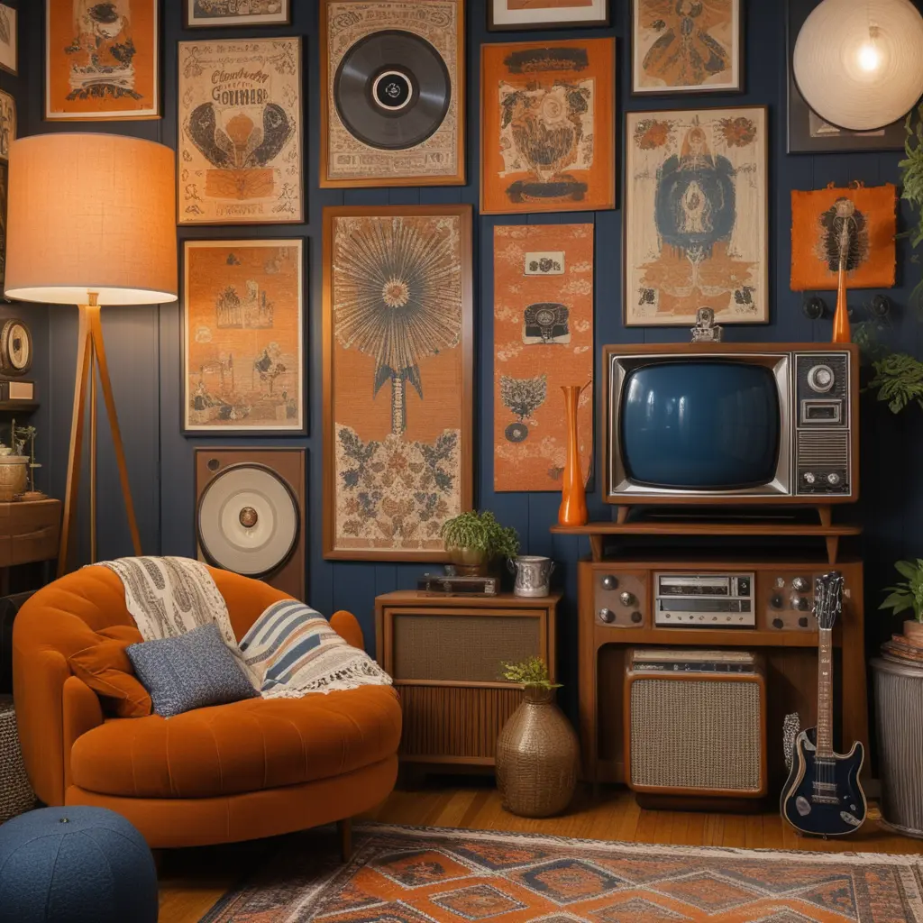 Retro-Inspired Basement Family Room