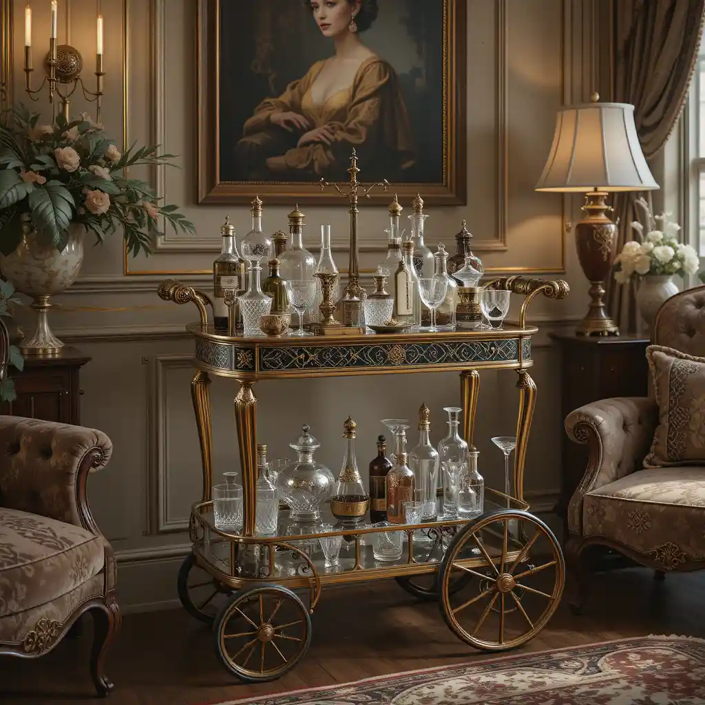 A Vintage Bar Cart for Elegant Entertaining