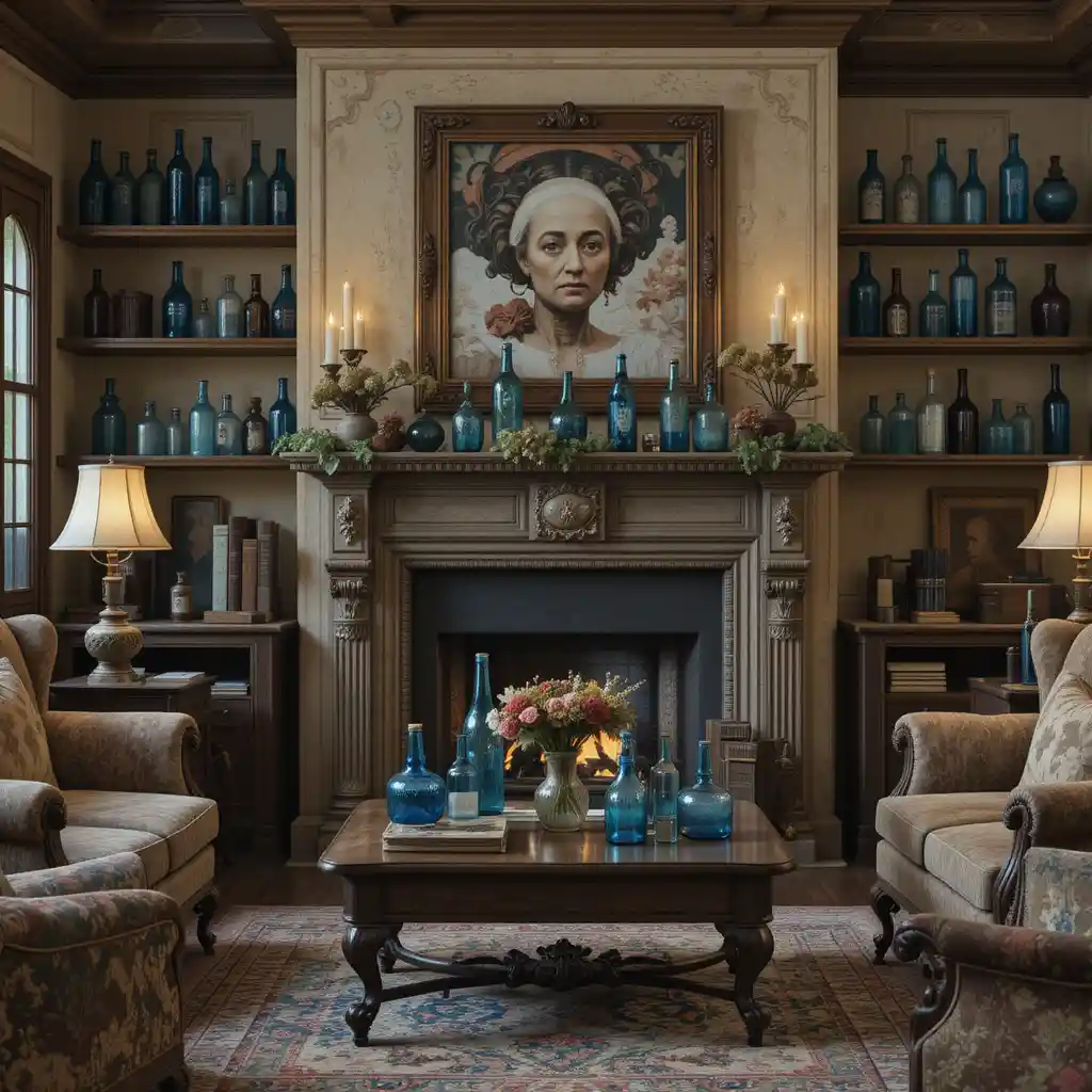 Antique Glass Bottles as Decorative Accents