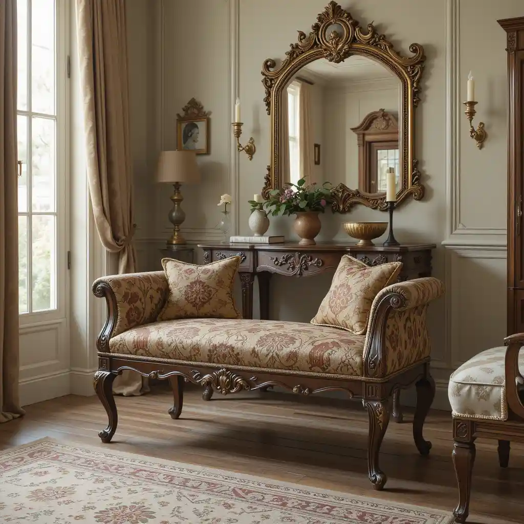Antique Upholstered Benches for Extra Seating