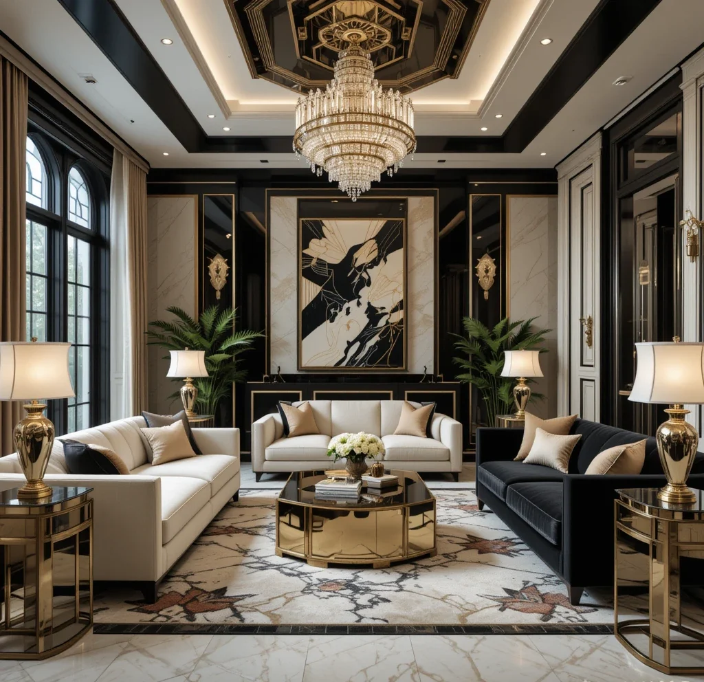 Art Deco-Inspired Living Room