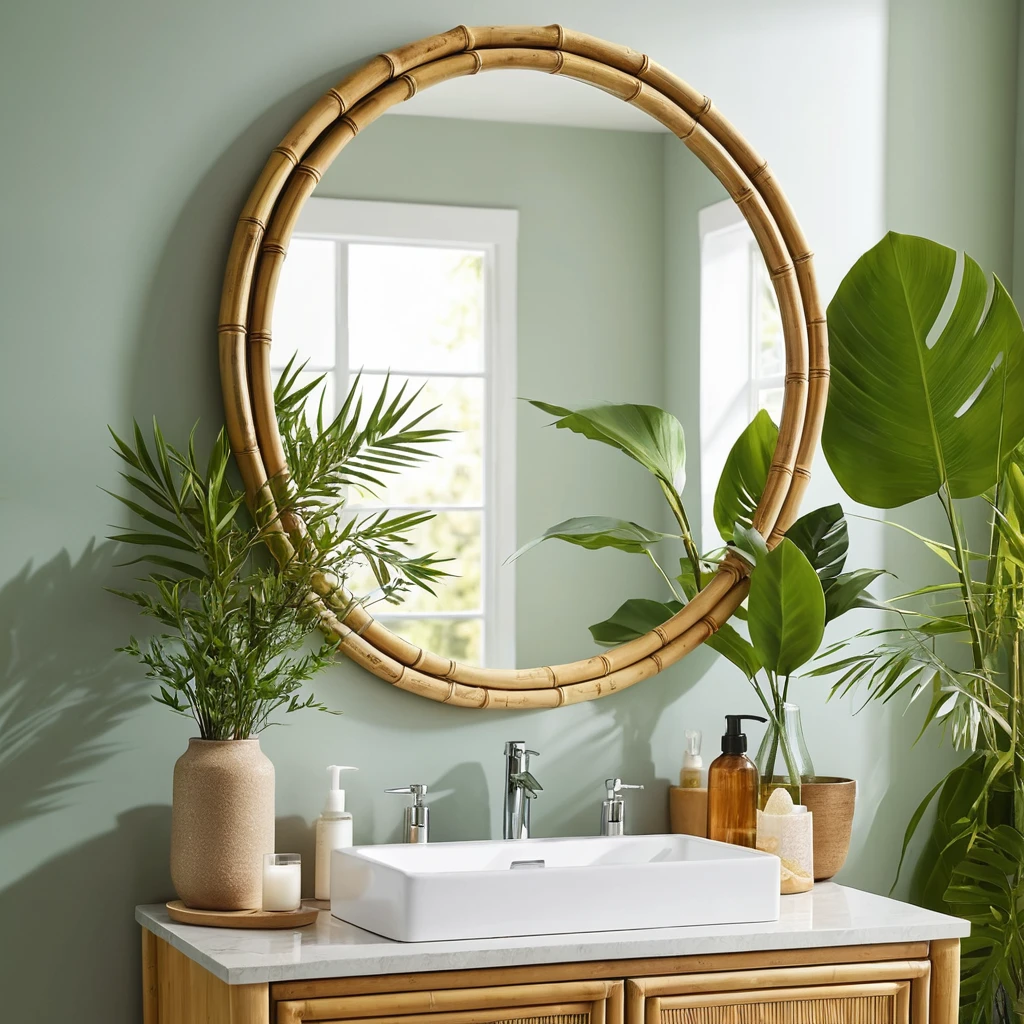 Bamboo Frame Mirror