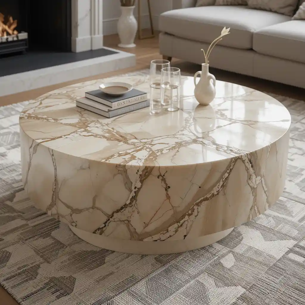 Beige Marble Coffee Table