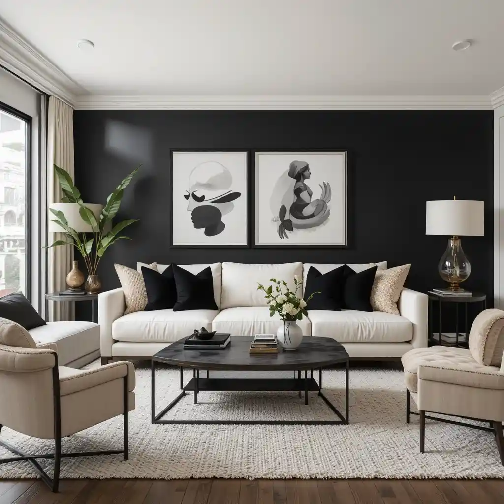 Beige and Cream with a Touch of Black