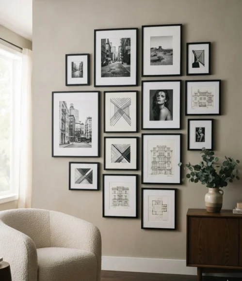 Bold Black and White Gallery Wall