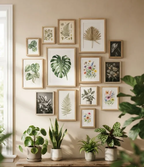 Botanical-Themed Gallery Wall