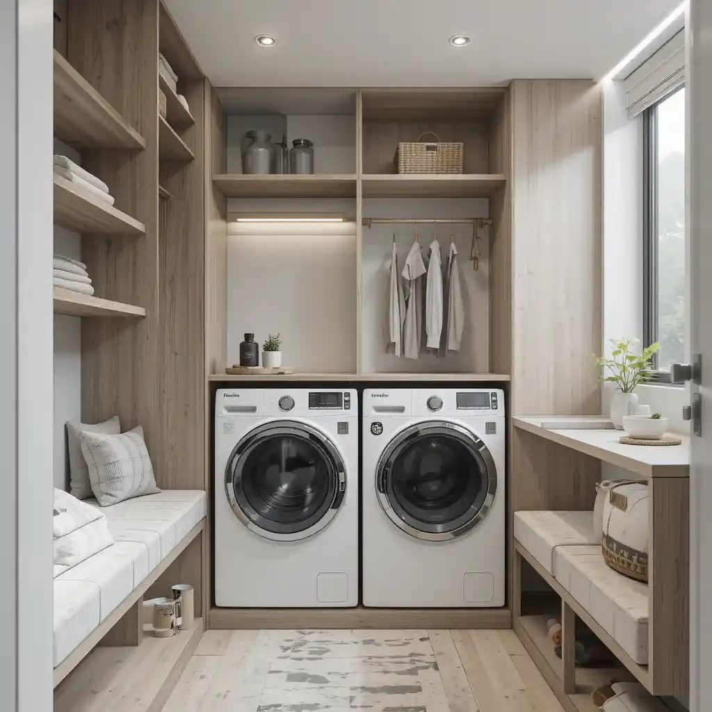 Built-In Laundry Room Seating