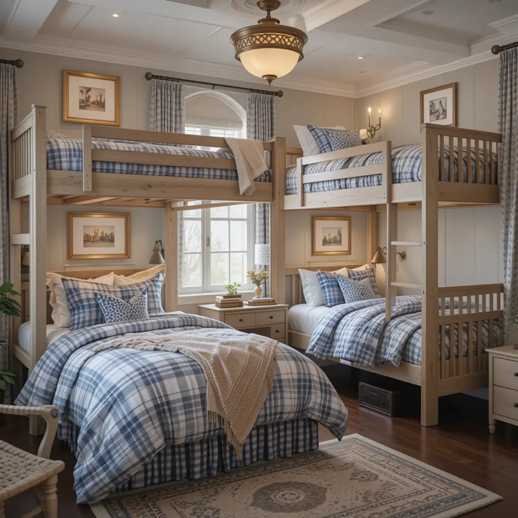 Bunk Beds with Preppy Fabrics