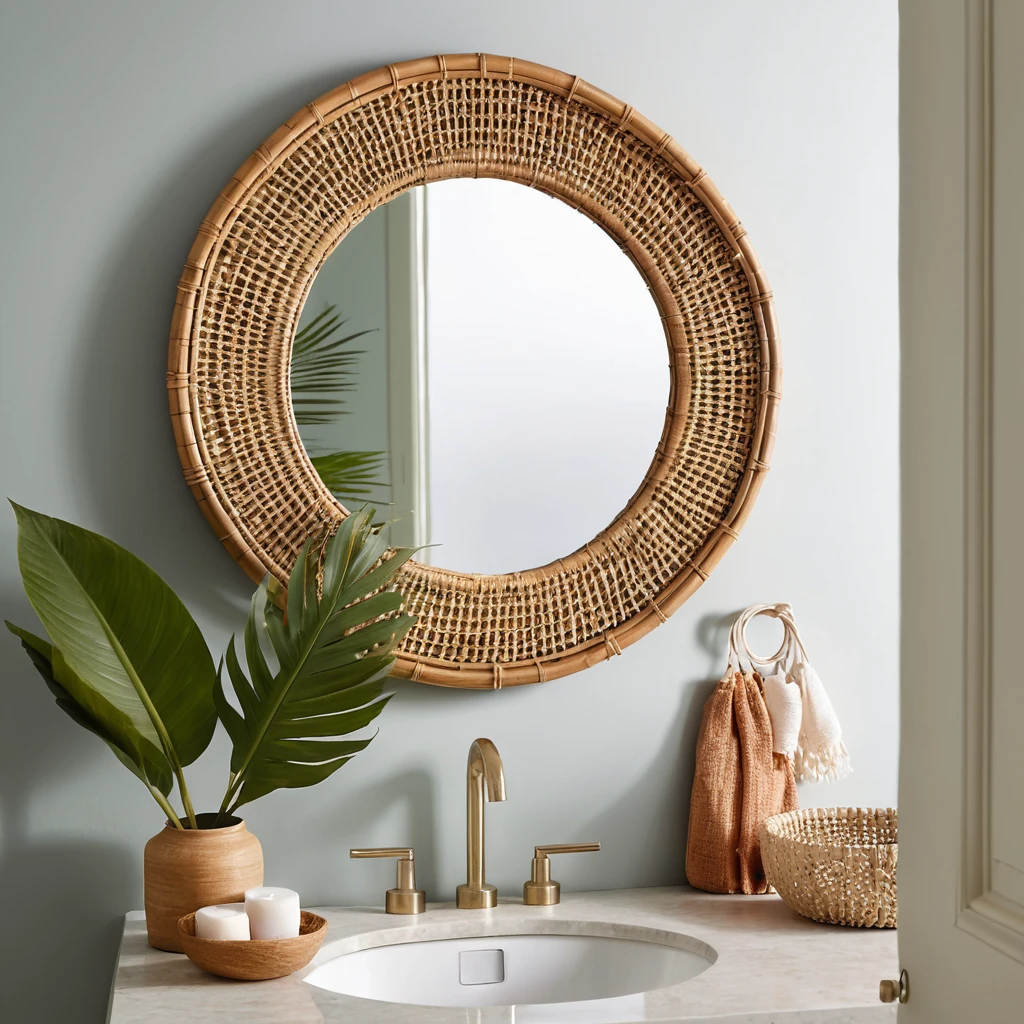 Cane Frame Mirror
