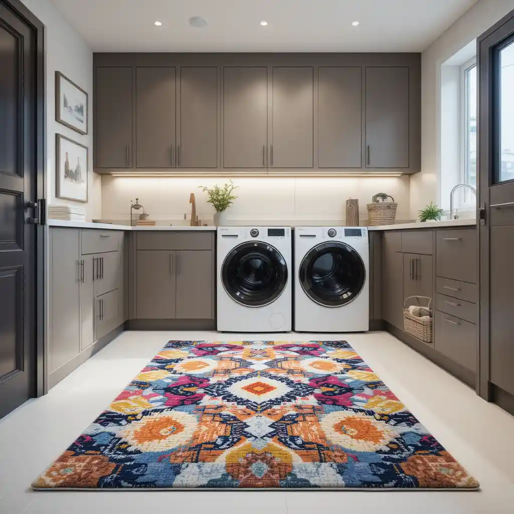 Chic Laundry Room Rug