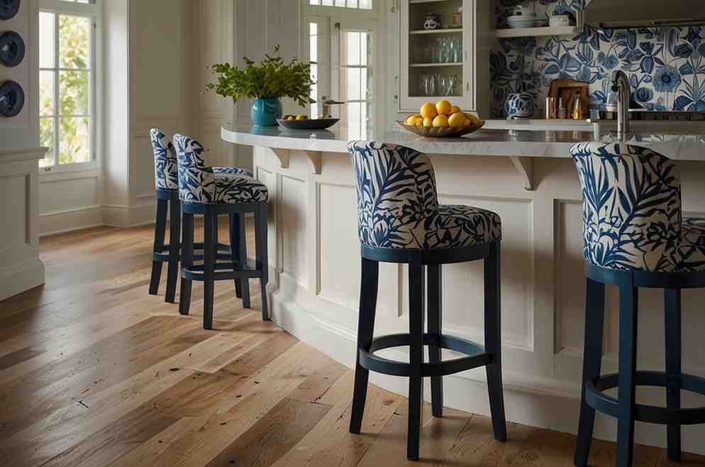 Coastal Patterns on Bar Stools