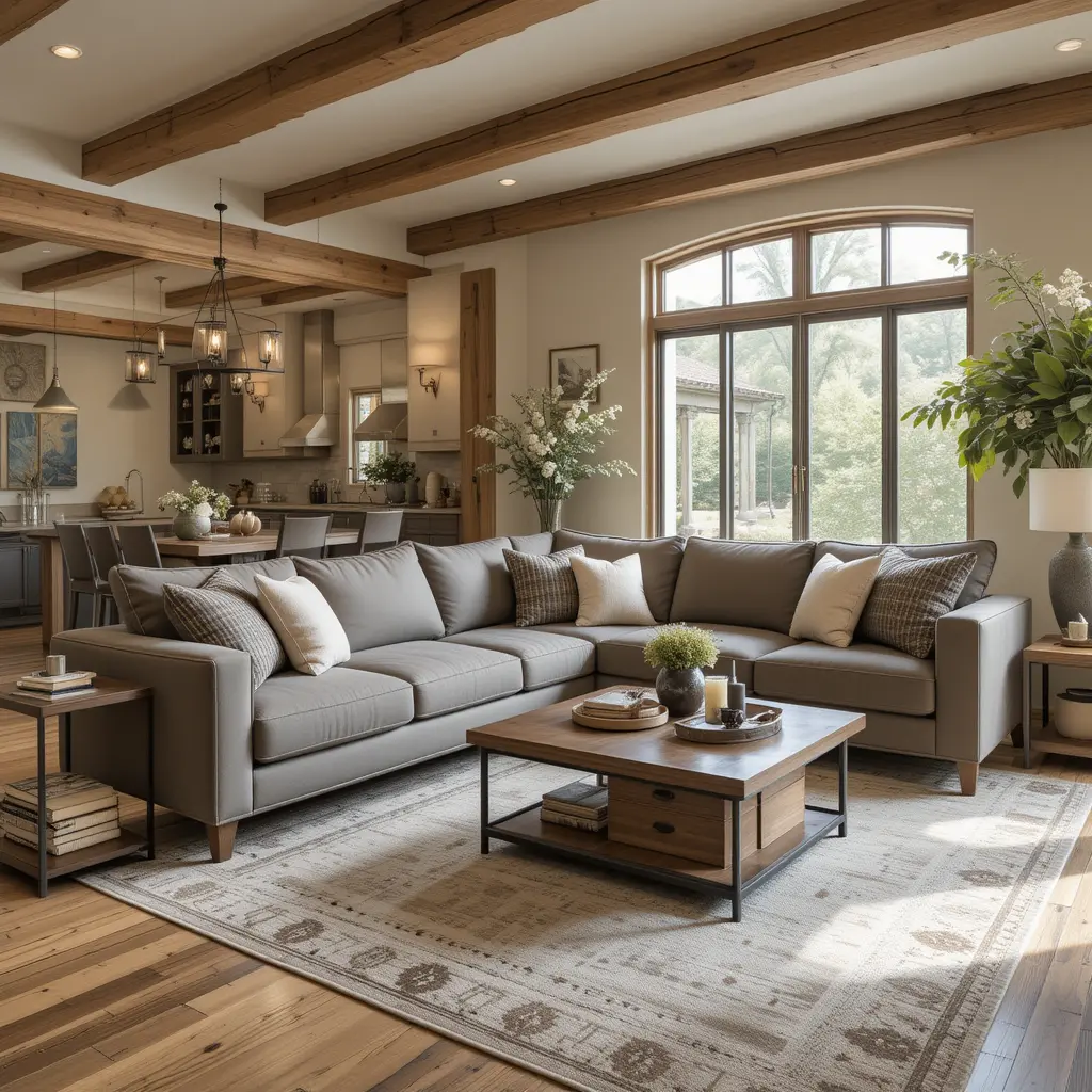 Comfortable Sectionals in Earthy Tones