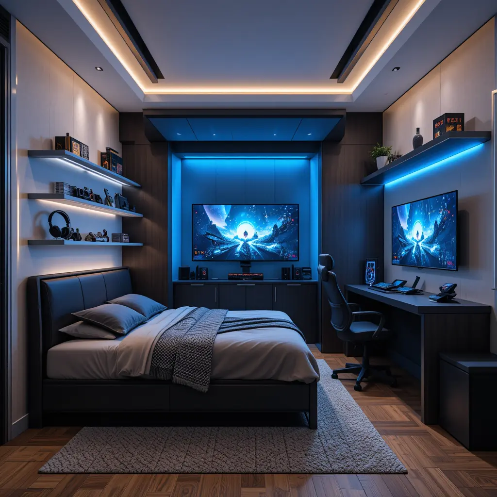 Compact Gaming Room with Murphy Bed