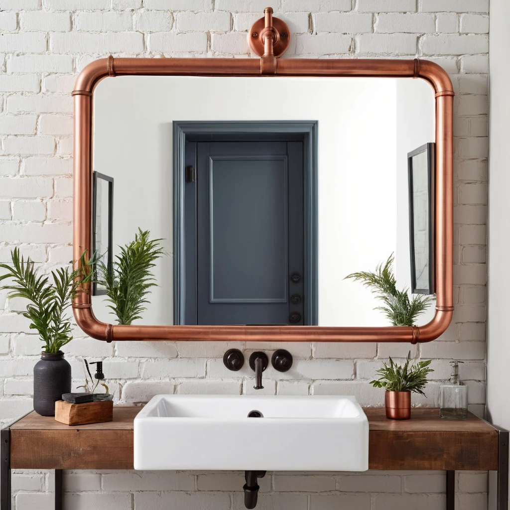 Copper Frame Mirror