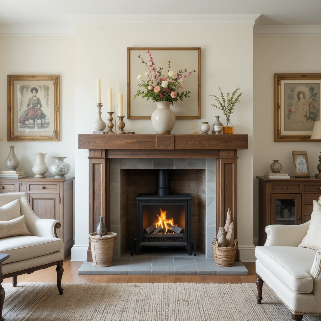 Cottage-Inspired Mantelpieces