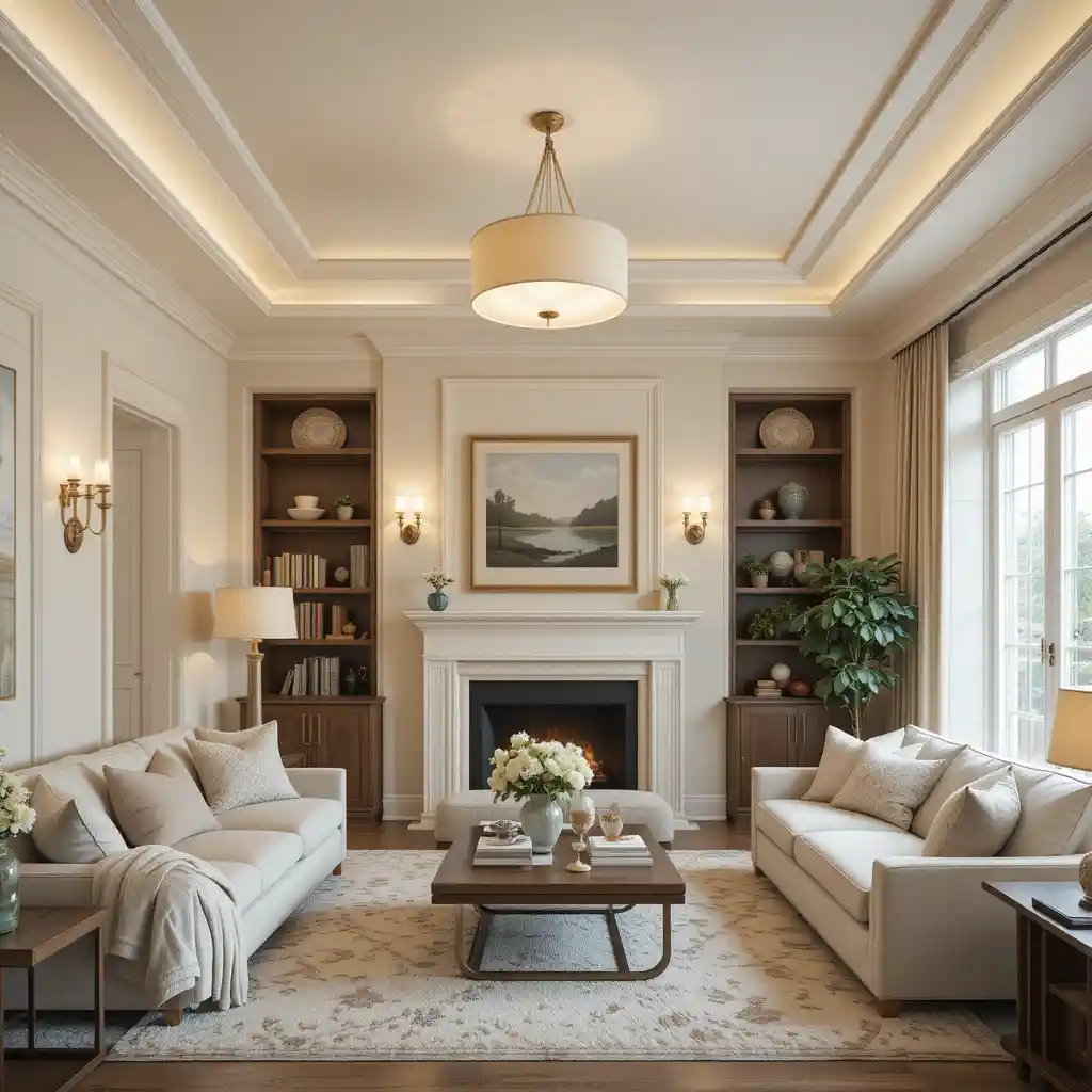 Cream Ceiling with Soft Lighting