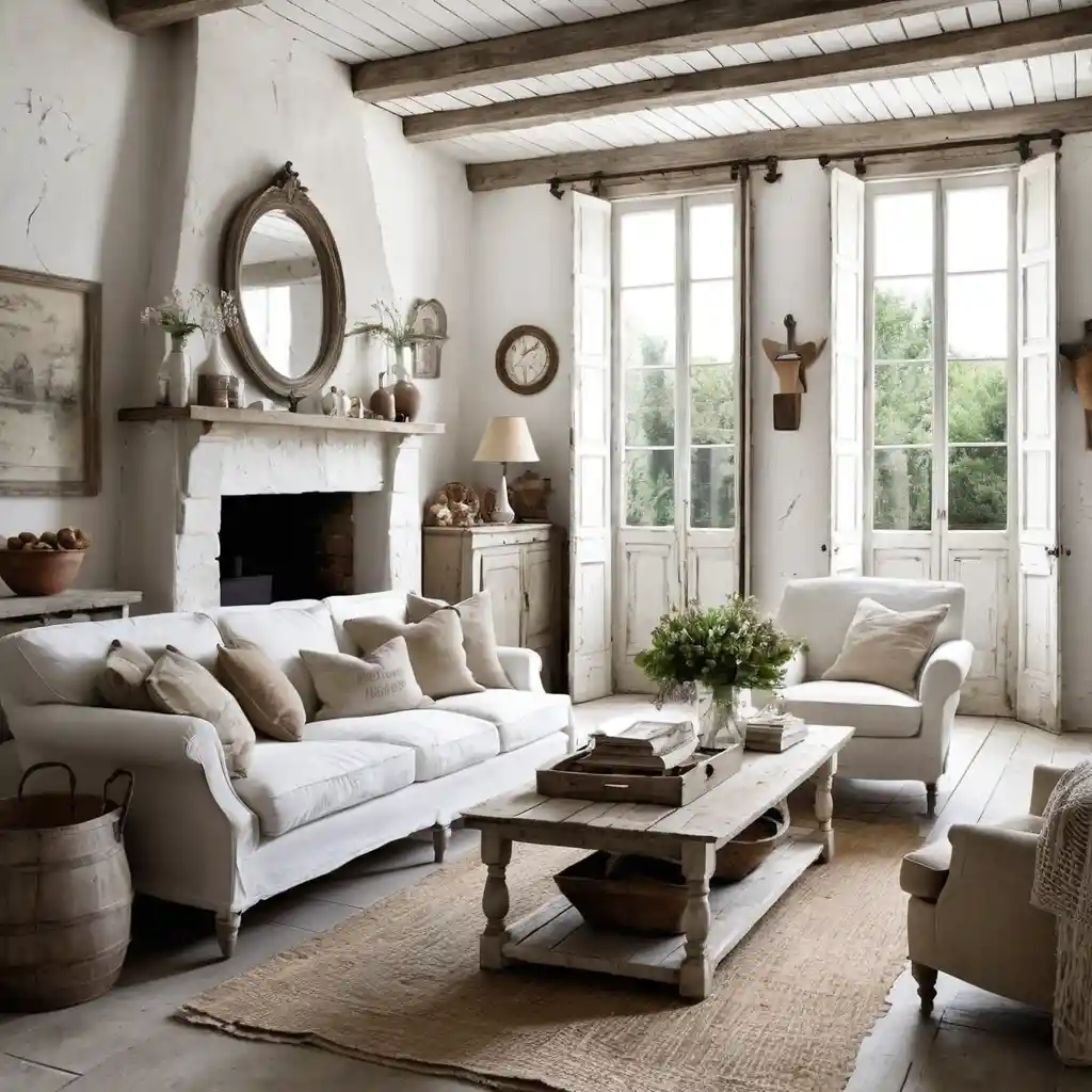 Distressed White Walls