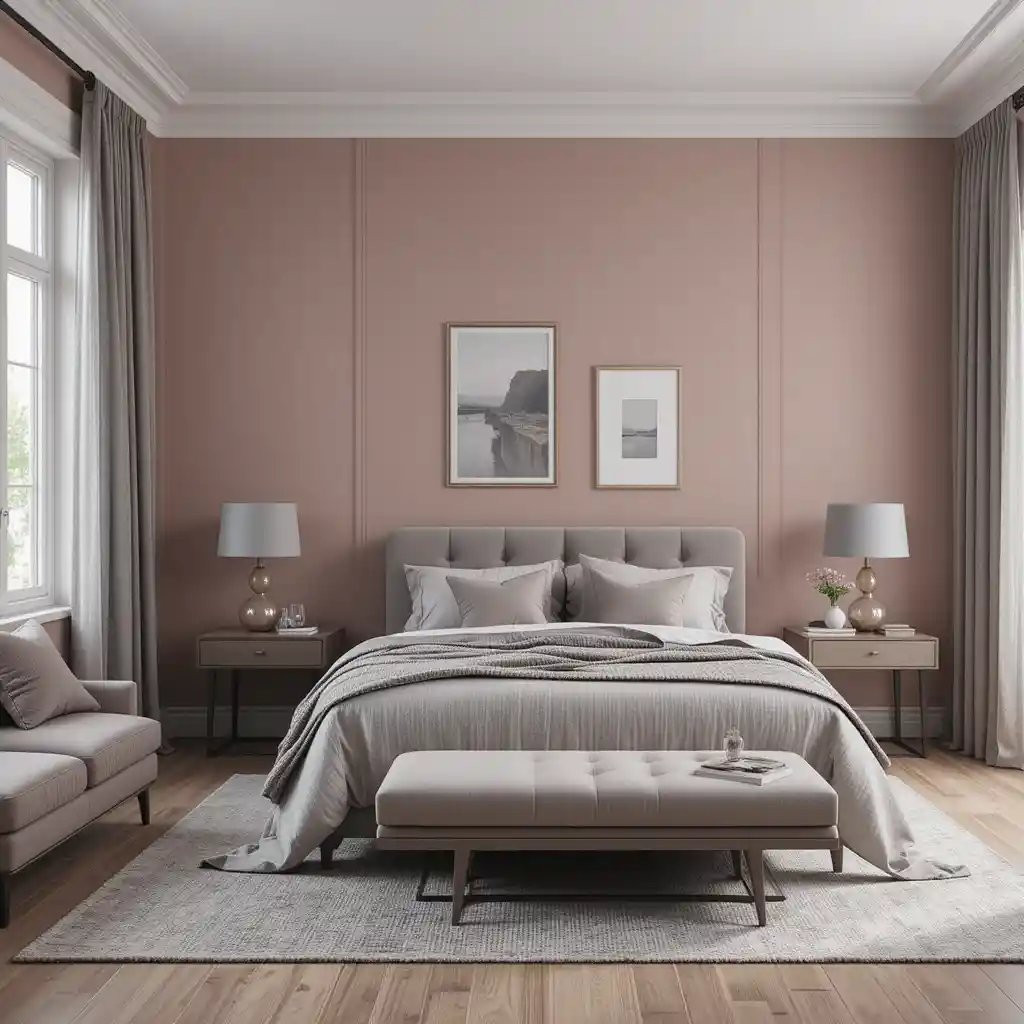 Dusky Pink and Grey Accents