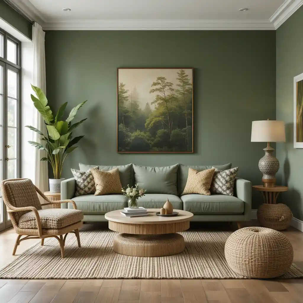 Earthy Green with Natural Textures