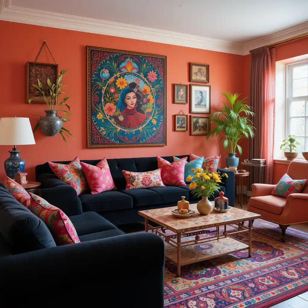 Eclectic and Colorful Lounge