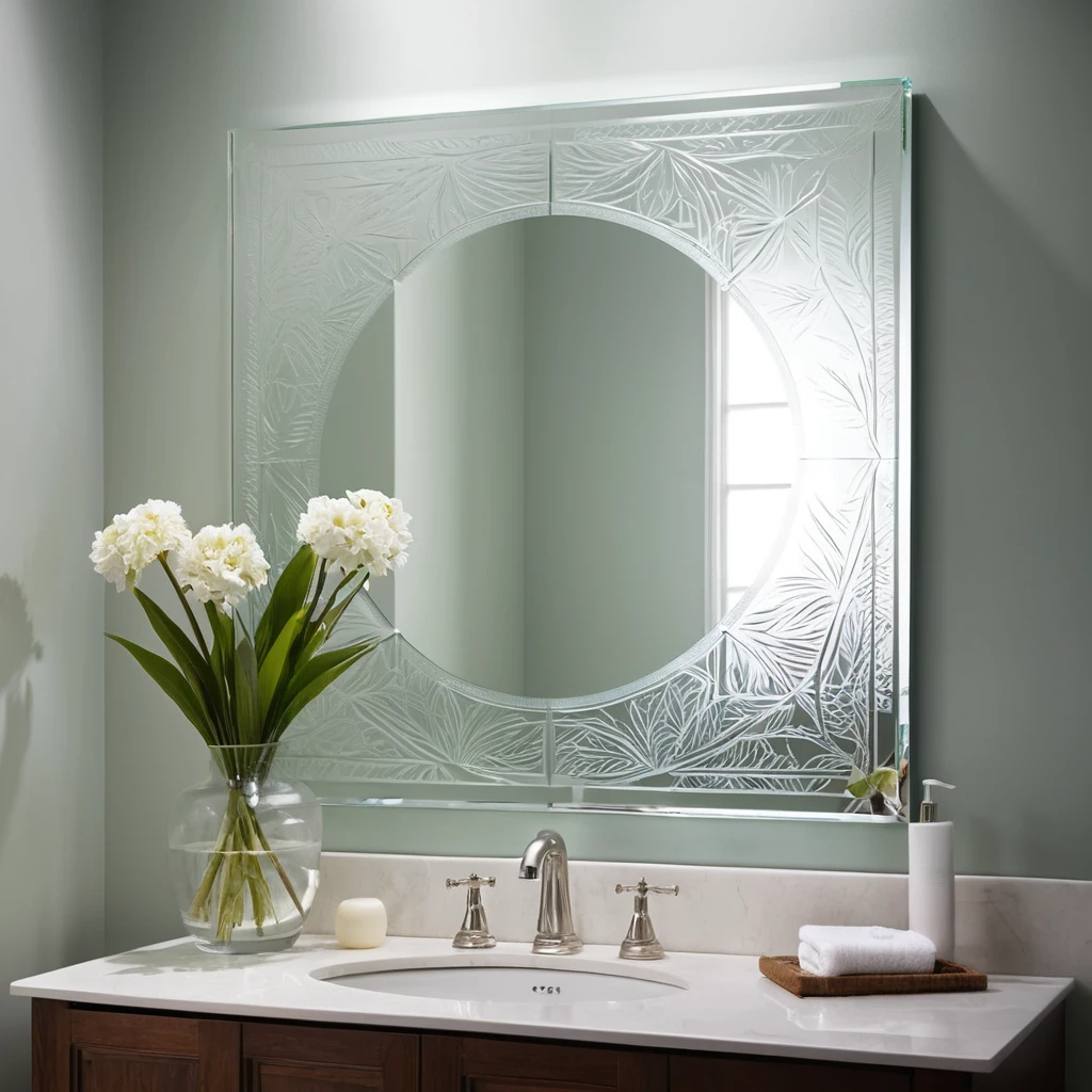 Etched Glass Mirror