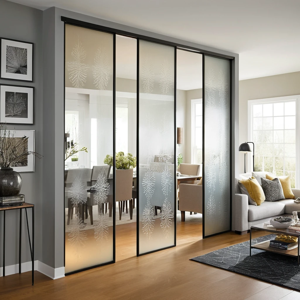 Etched Glass Sliding Doors