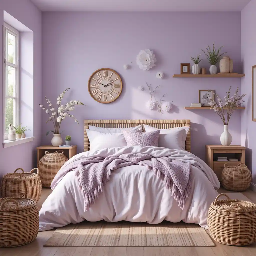 Faded Lavender with Woven Baskets