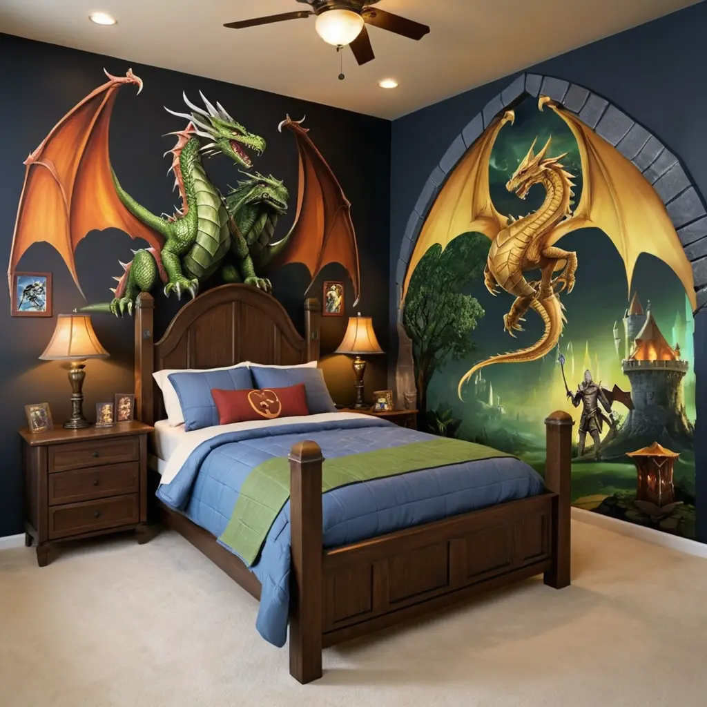 Fantasy Game-Themed Bedroom