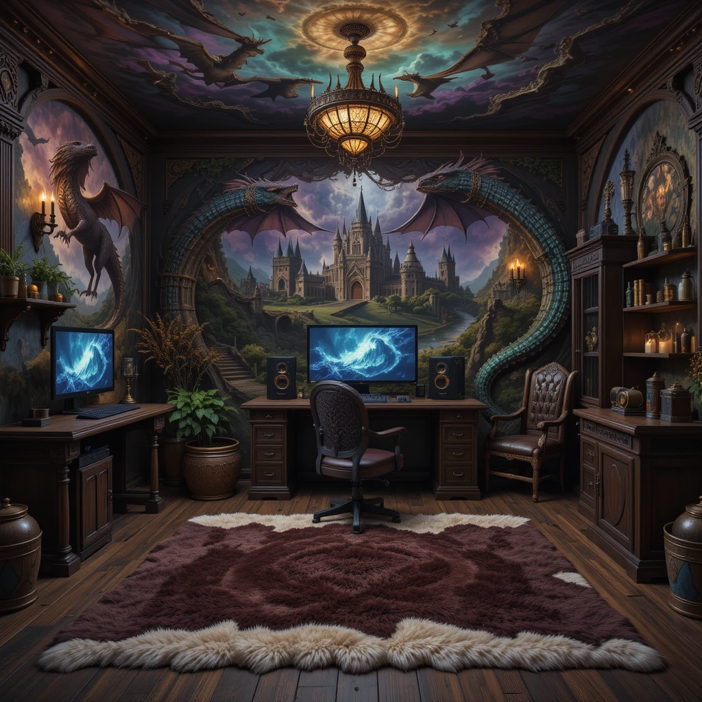 Fantasy-Themed Gaming Room