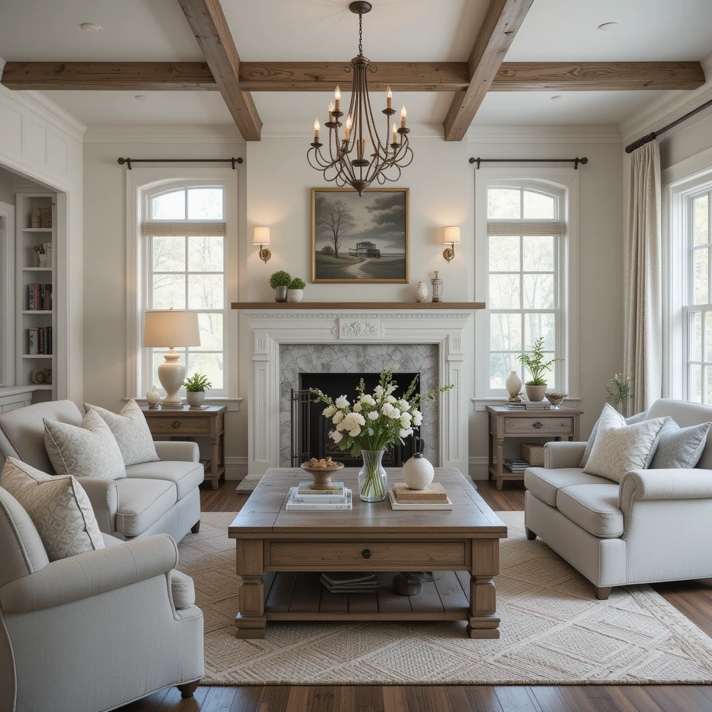 Farmhouse Elegance with Soft, Rustic Furniture