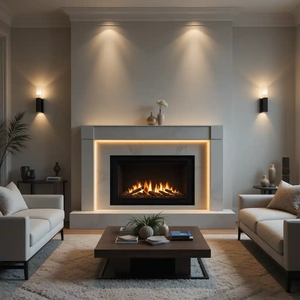 Fireplace with Integrated Lighting