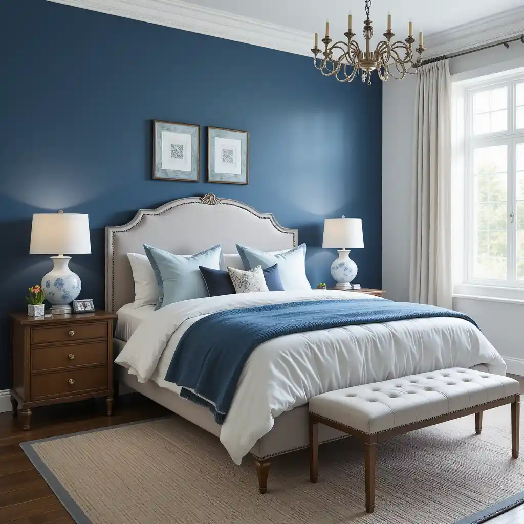 French Blue Accent Wall