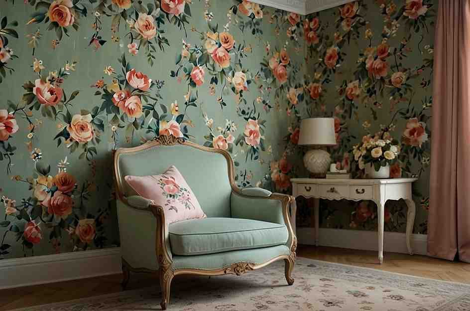 French Floral Wallpaper for Classic Elegance