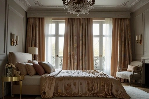 French Romantic Silk Curtains