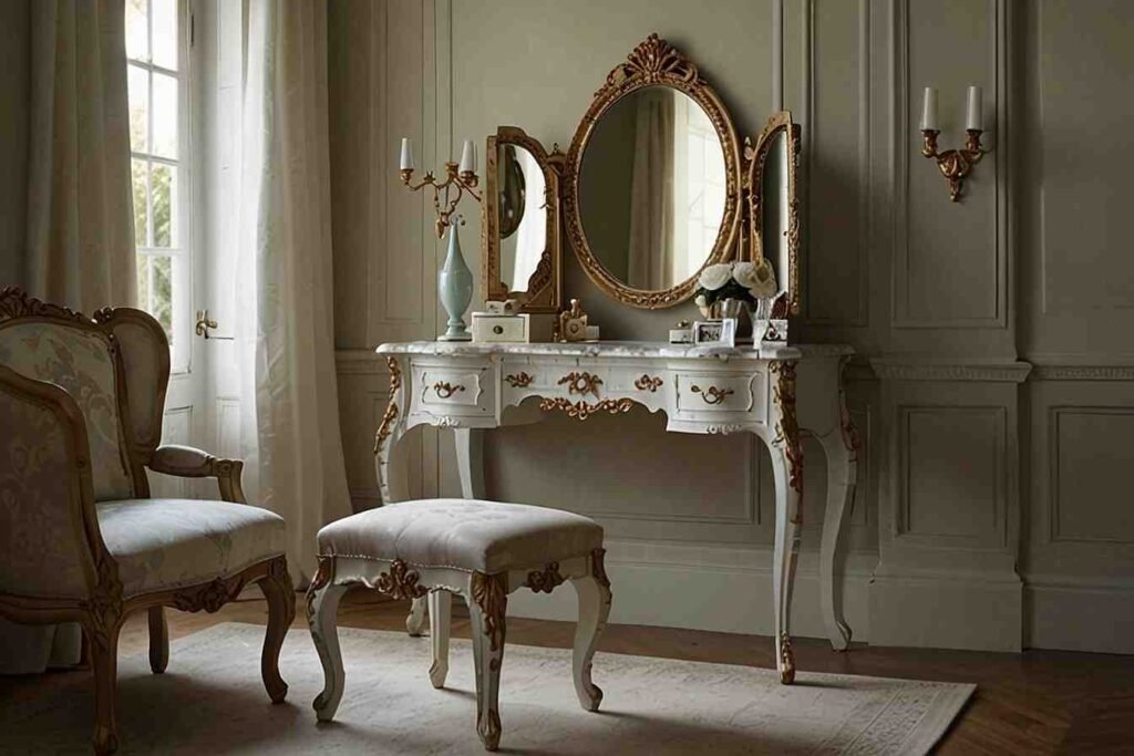 French Vanity with Marble Top