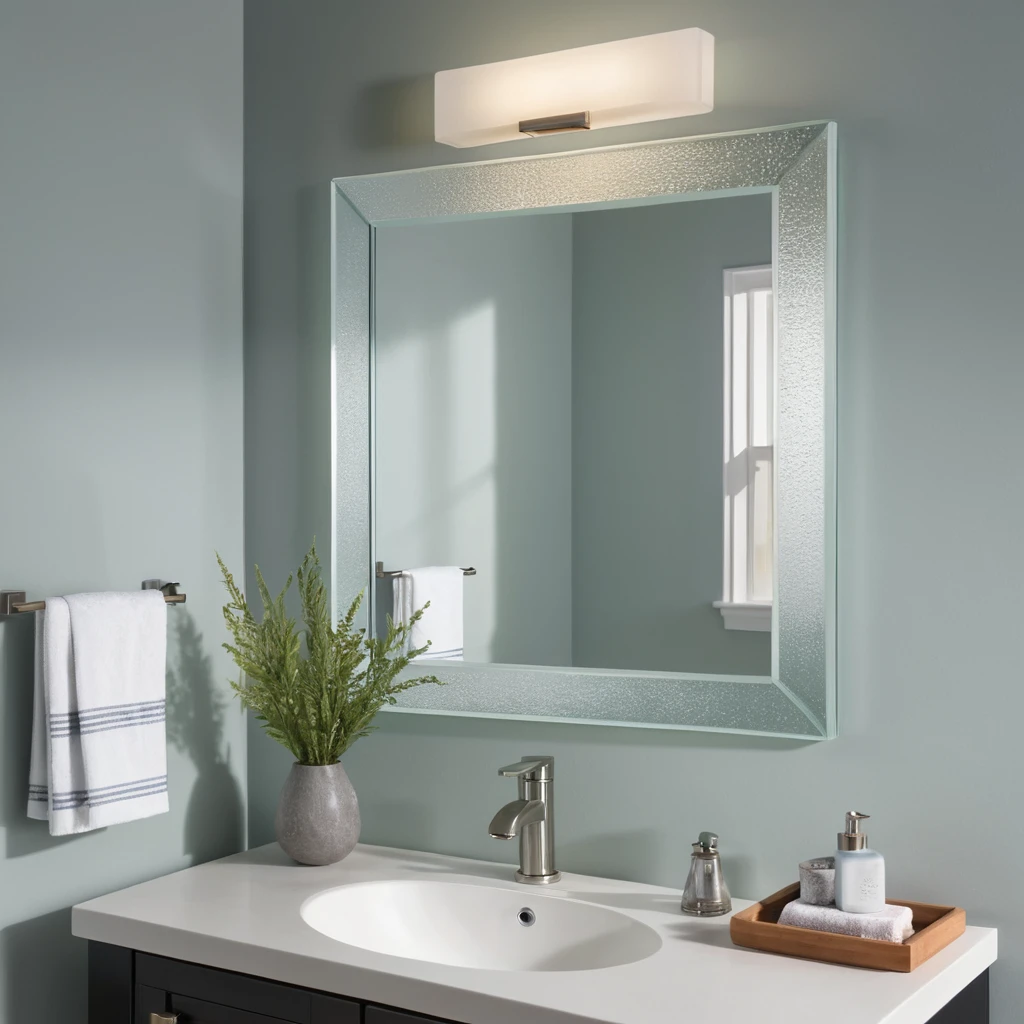 Frosted Glass Accent Mirror