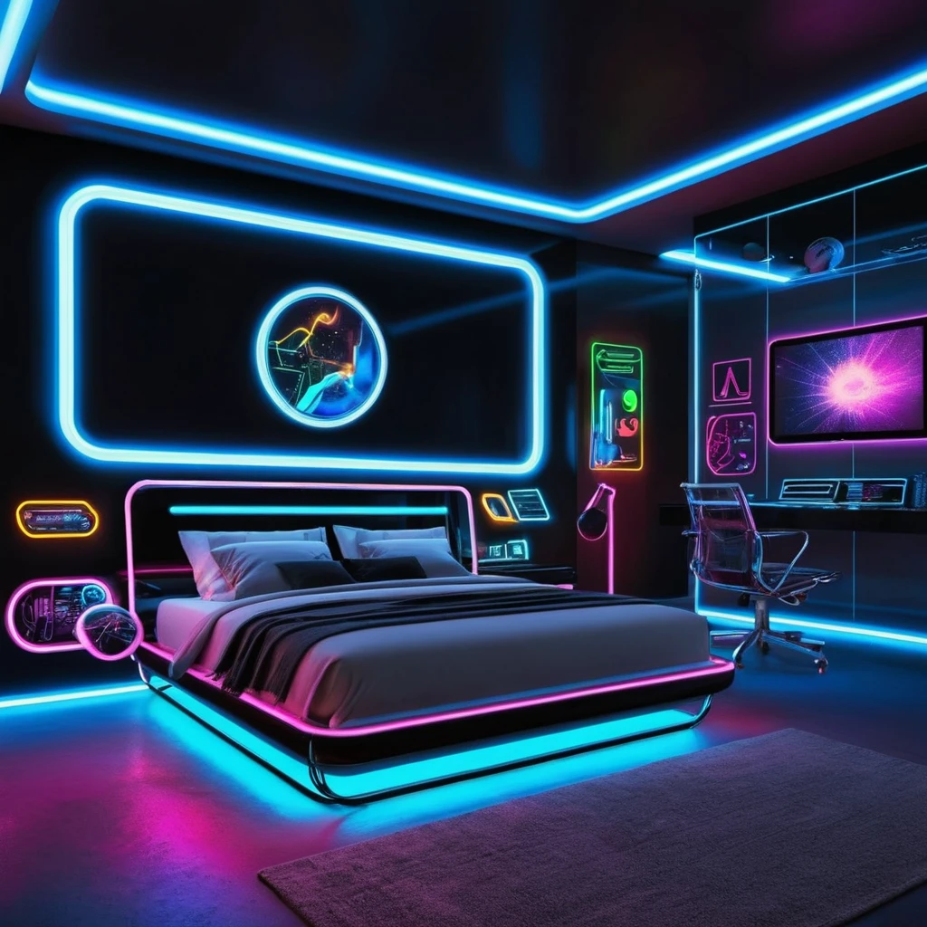 Futuristic Neon Room