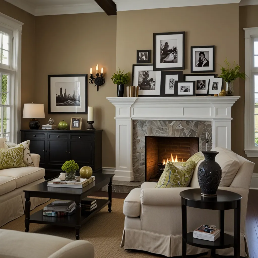 Gallery Wall Above the Mantle