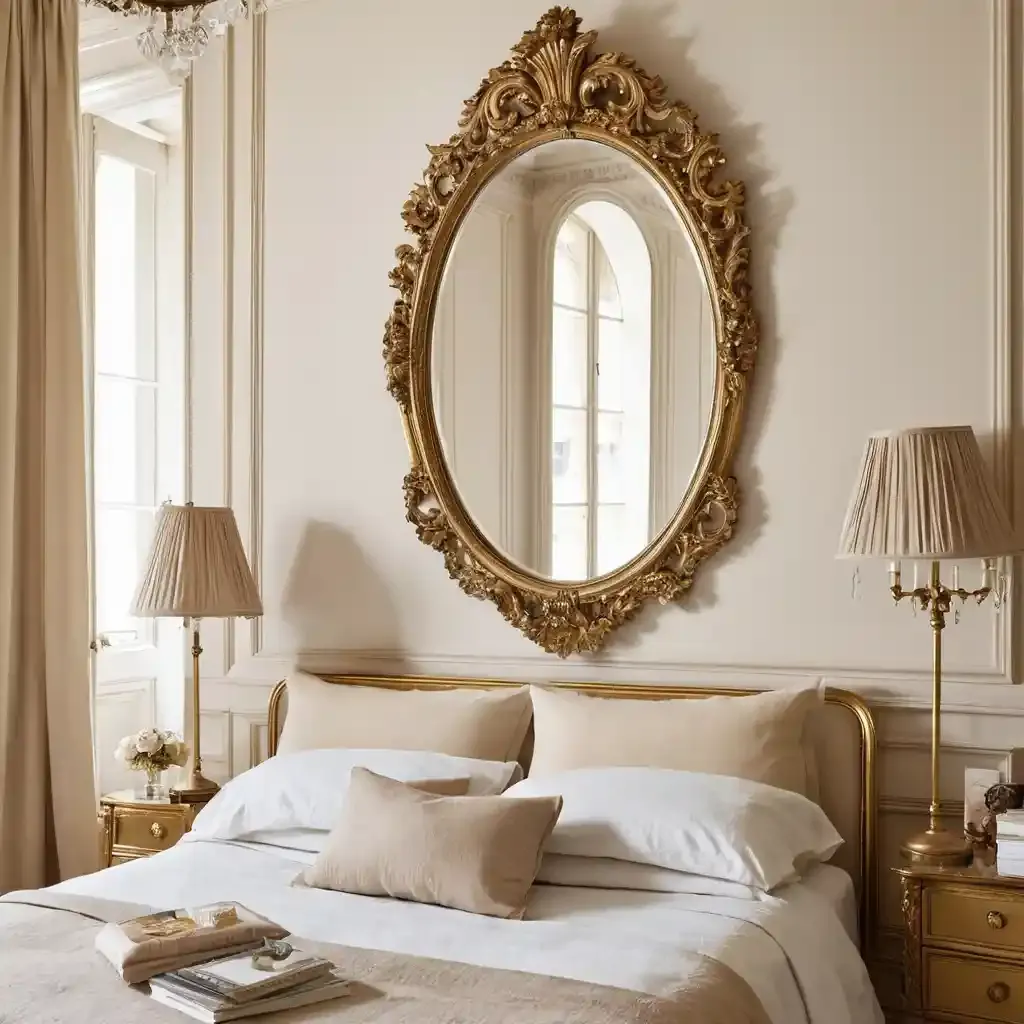 Gilded Mirrors on Pale Walls